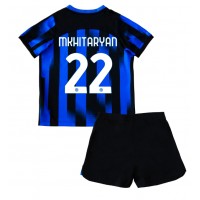 Camiseta Inter Milan Henrikh Mkhitaryan #22 Primera Equipación Replica 2023-24 para niños mangas cortas (+ Pantalones cortos)